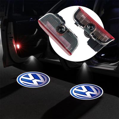 BHMTQ1 2PCS For VW Beetle Golf Bora Lavida Touran Caddy Led Car Door Welcome Lamp Wireless Laser Projector Logo Night Light