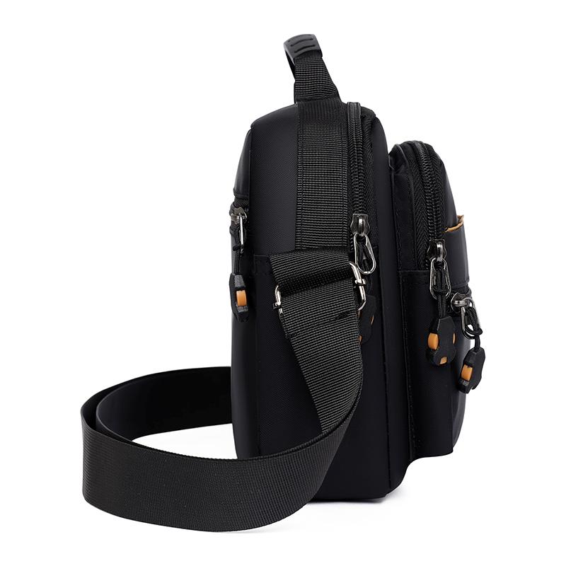 Solid Color Waterproof Shoulder Bag Men's Messenger Bag Large Capacity Crossbody Bag