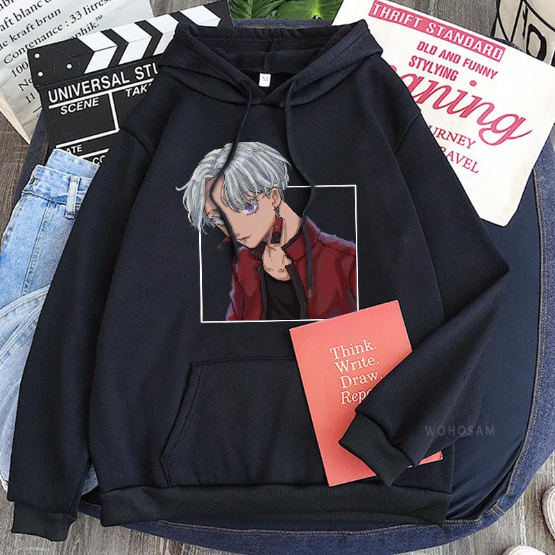 Горячие аниме Tokyo Revengers мультфильм толстовки мужские уличная одежда Harajuku манга Izana Kurokawa крутая графика мода хип-хоп толстовки XS чёрный