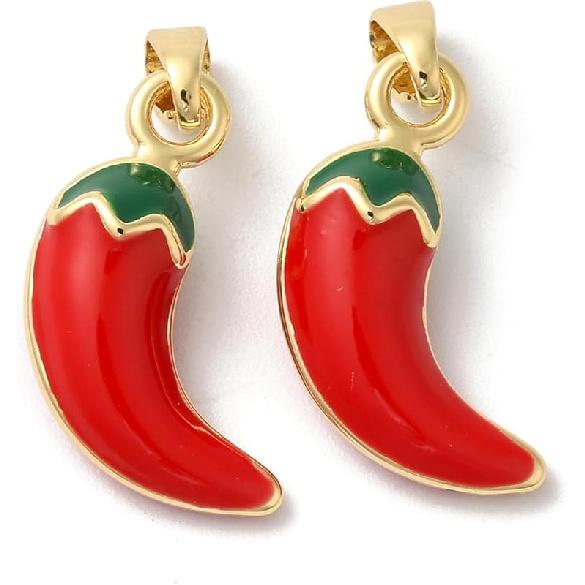 LiQunSweet 20 pcs 10 Styles Vegetable and Fruit Enamel Charms Watermelon Strawberry Banana Carrot Charms for DIY Jewelry Bracelet Necklace Earring