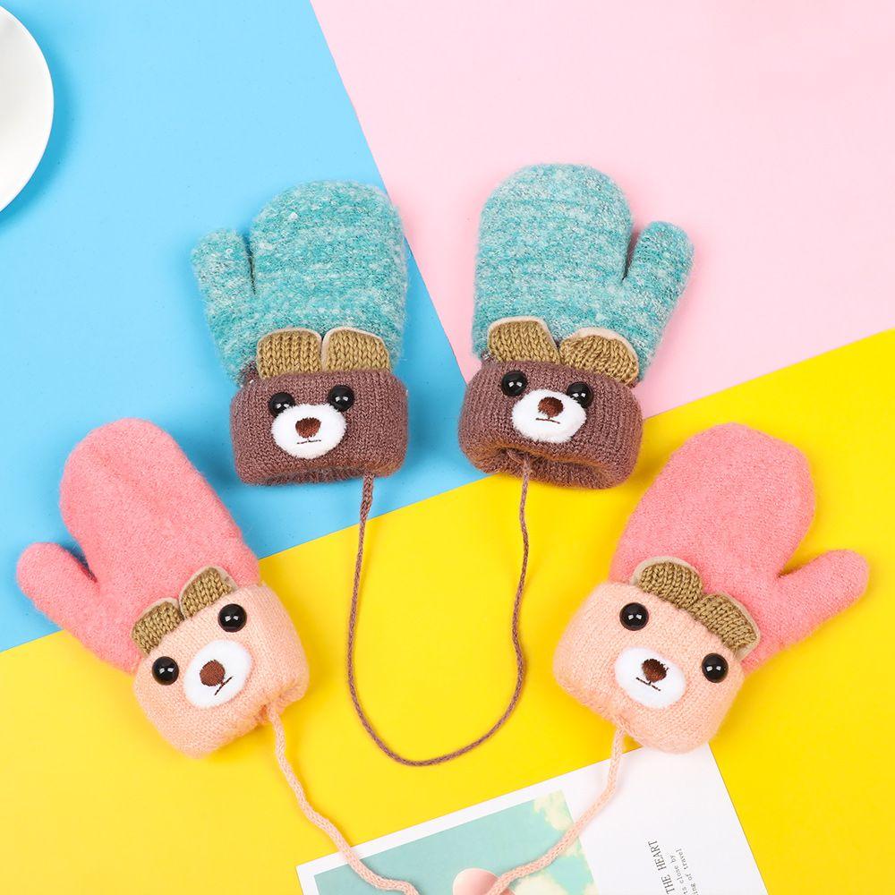New Hot Baby Newborn Boys Girls Kids Gloves Thick Warm Knitted Mittens Cute Cartoon