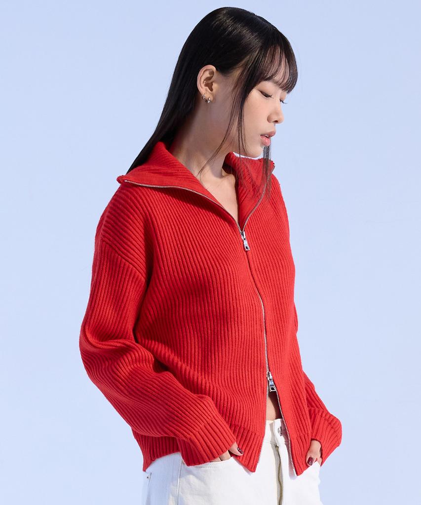 MOAA Two-Way Zip-Up Knit (Red)