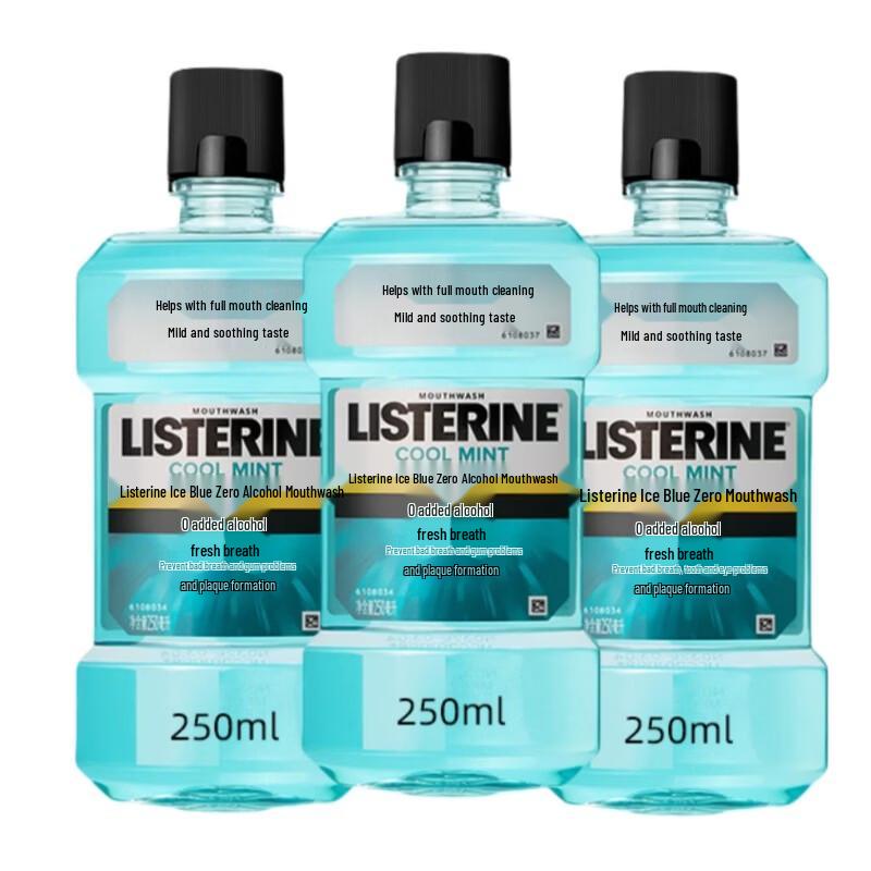 Listerine Ice Blue Fresh Mouthwash (3 x 500ml)