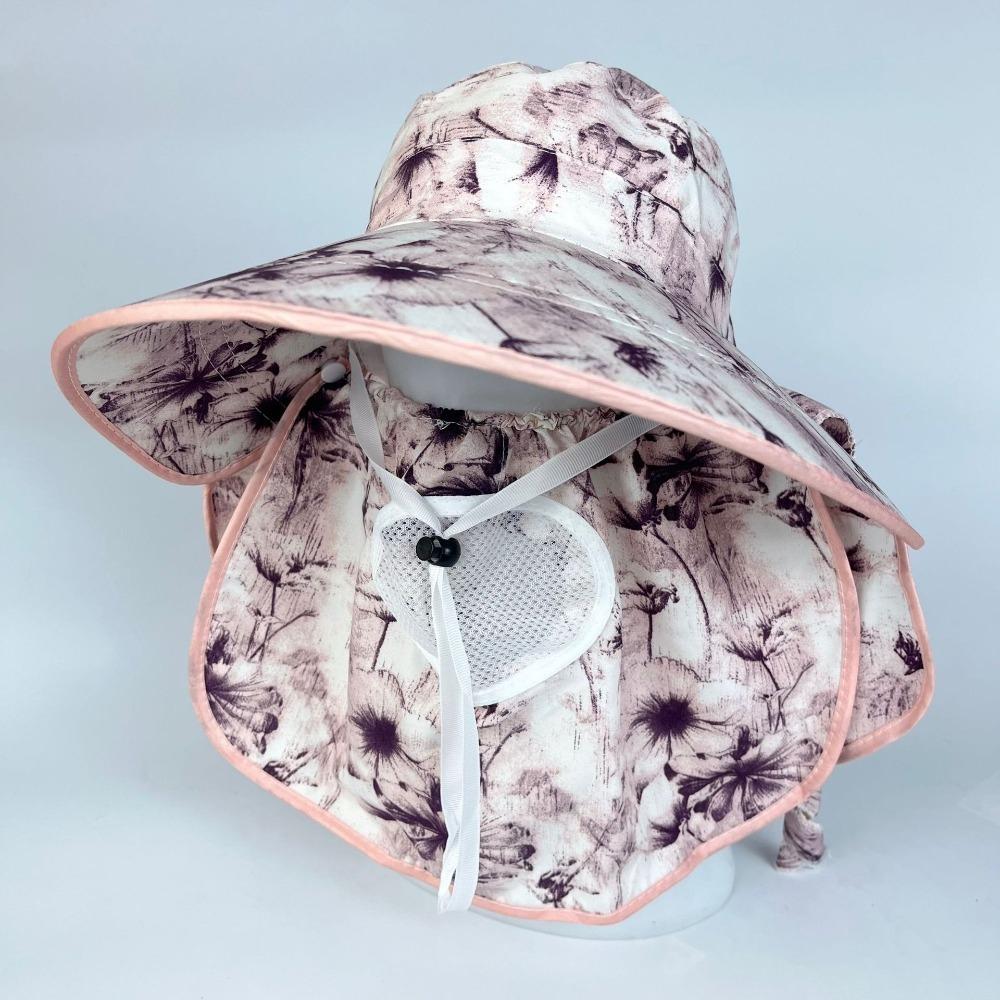 Fashion Flower Bucket Hat Face  Neck Protection Fisherman Hat New Sunscreen Hat  Outdoor Sports
