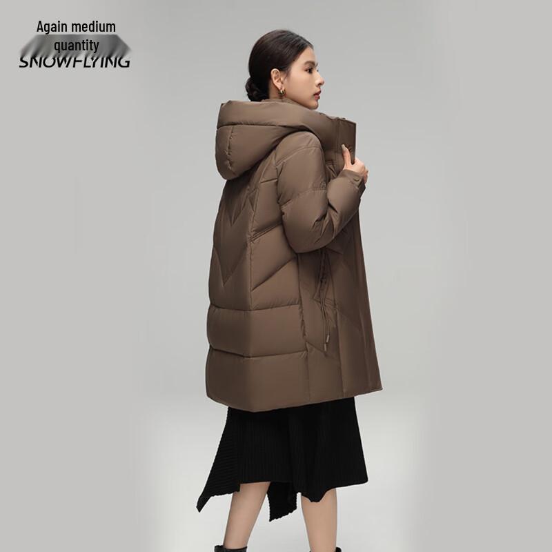 Xuezhongfei Women's Mid-Length Hooded Down Jacket