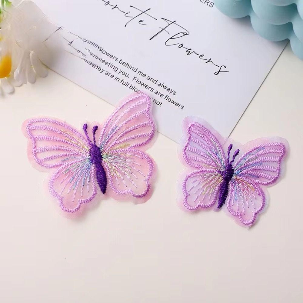 100PCS Colorful Lace Butterfly Patch Single-layer 3D Butterfly Butterfly Appliques Exquisite DIY Accessories