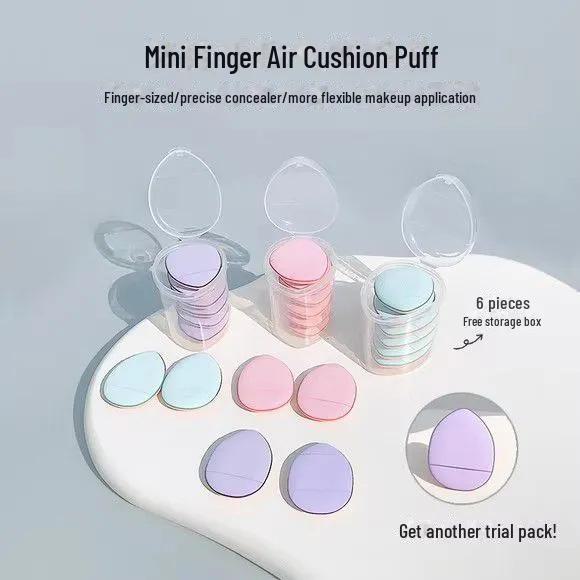 Mini éponge à doigts: Coussin d'air pour le pouce et houppette à poudre
