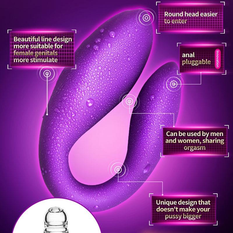 Wireless Vibrator Adult Toys For Couples USB Rechargeable Dildo G Spot U Silicone Stimulator Double Vibrators Sex Toy For Woman
