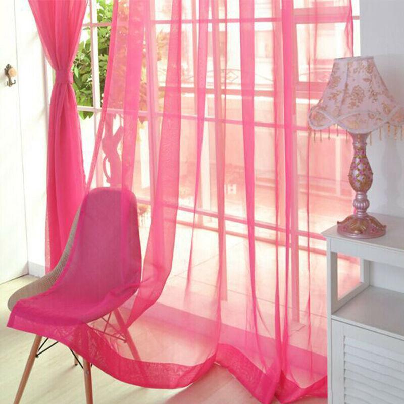 Pure Color Single Plain Tulle Voile Net Curtain Sheer Panels Slot Curtains Top Pure Color Single Plain Tulle Voile Net Curtain Sheer Panels Slot Curtains Top