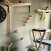 1 Piece Wall-mounted Cat Climbing Rope Solid Wooden Pedals And Sisal Rope Kitten Training Claw Grinding Indoor Cat Furniture
