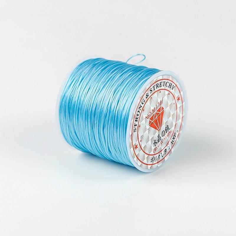 50Meters 0.8mm Elastic Thread Round Crystal Line Nylon Rubber Stretchy Cord Elastic Rope for Jewelry Making Beading Bracelet