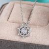 Female Crystal White Zircon Stone Pendant Necklace Vintage Silver Color Wedding Jewelry For Women