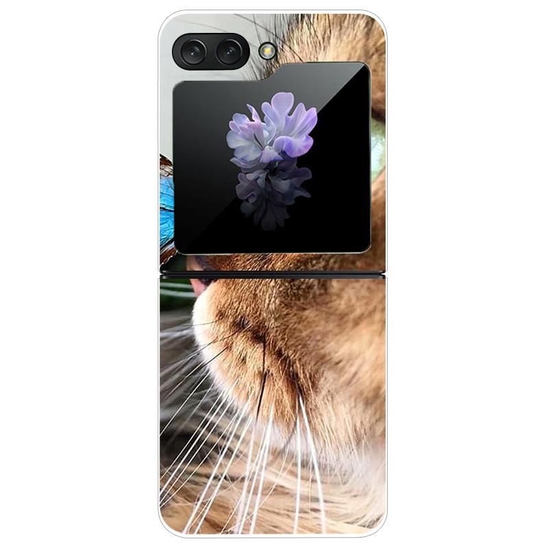 For Samsung Galaxy Z Flip 5 5G Case Cute Transparent PC Hard Case Back Cover For Samsung ZFlip5 Z Flip 5 Phone Coque Flip 5 Capa