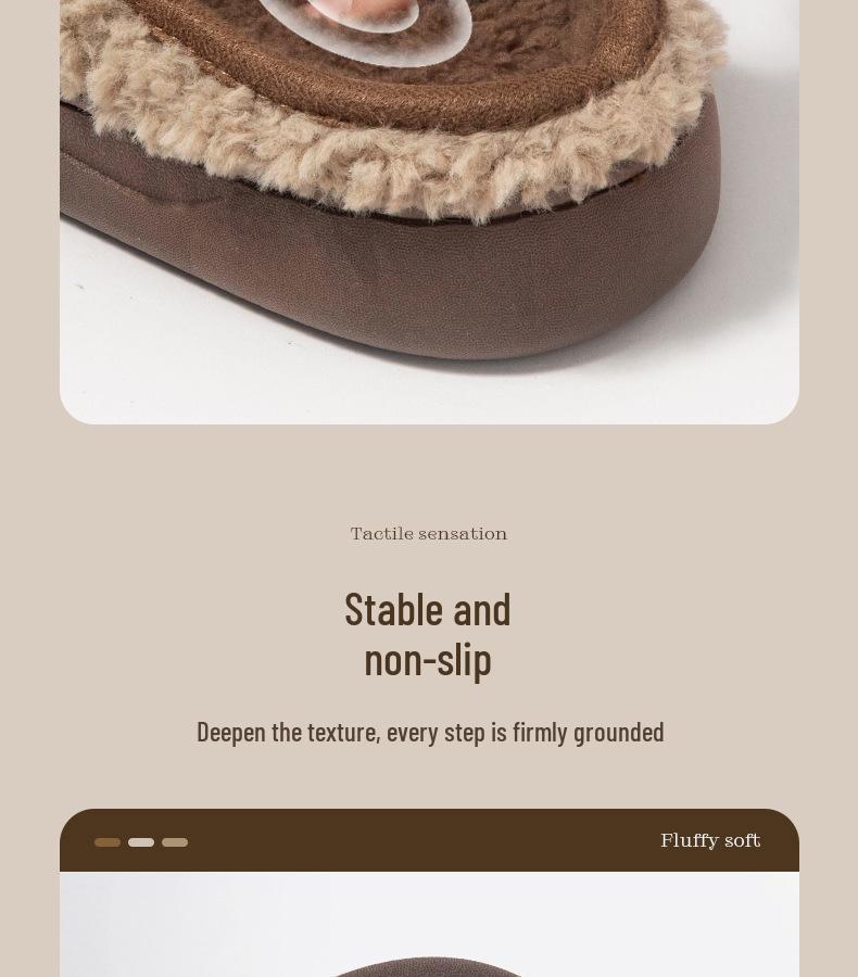 Women's Bowknot Plush Cotton Winter Slippers - Cute, Warm, Thick-Soled Indoor Footwear