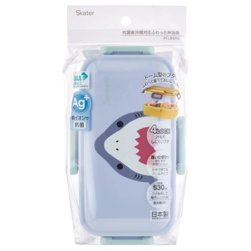 Skater Samechi Bento Box, 530ml, Antibacterial, Soft Filling, Dome-Shaped Lid, Women's, Made In Japan, PFLB6AG-A