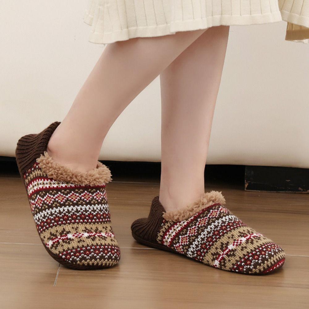 Anti-slip Winter Floor Socks Knitted Fleece Sleeping Socks Fashion Thicken Plush Socks  Women