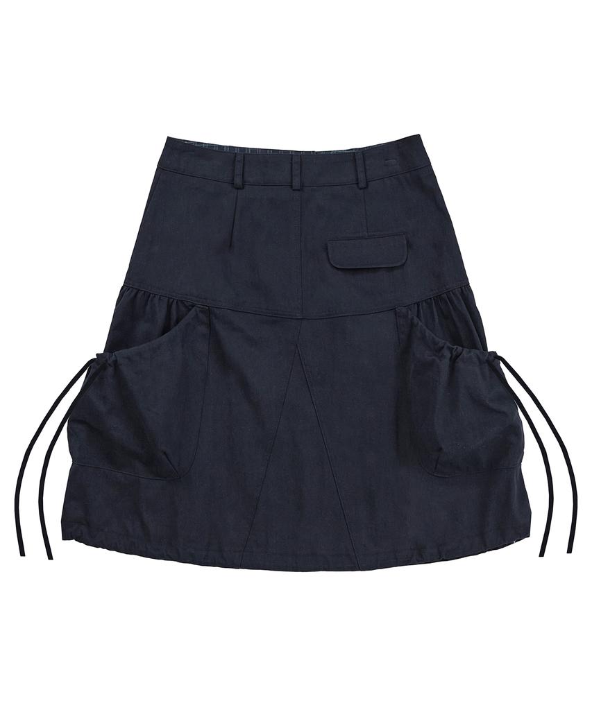 Leijeumiya Mio Shirred Balloon Skirt [Navy]