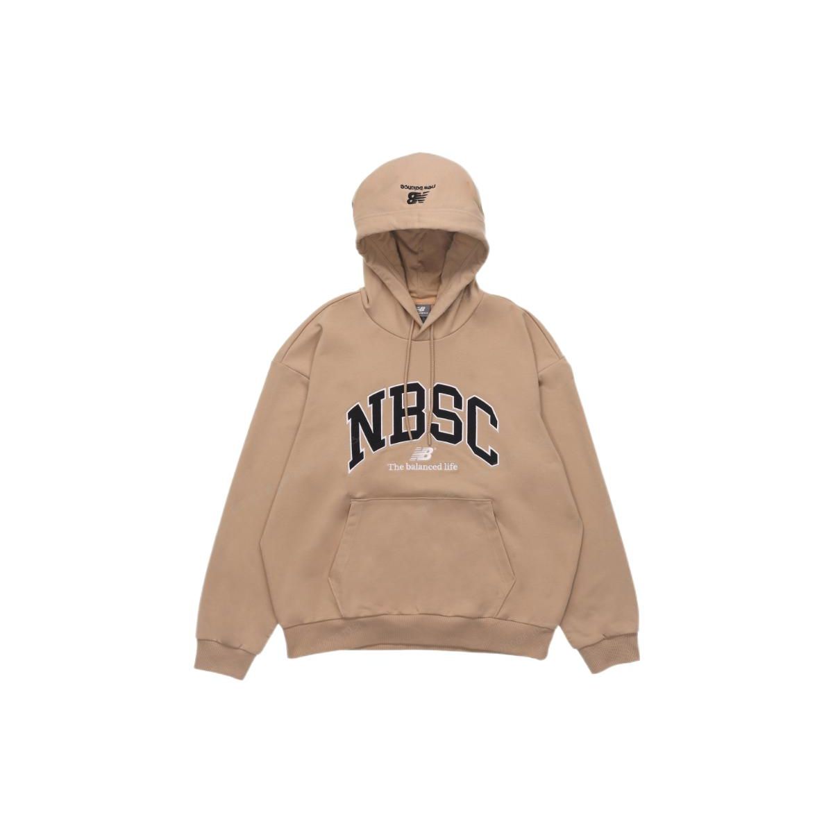 

New Balance Толстовка с логотипом на шнурке и длинными рукавами Толстовка унисекс цвета хаки 5CC44353-BEI