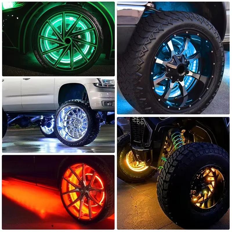 Symphony 15.5 inch Car wheel hub lights rgb Atmosphere light External accessories ambient light Wheel Ring Neon Strip Light ATV