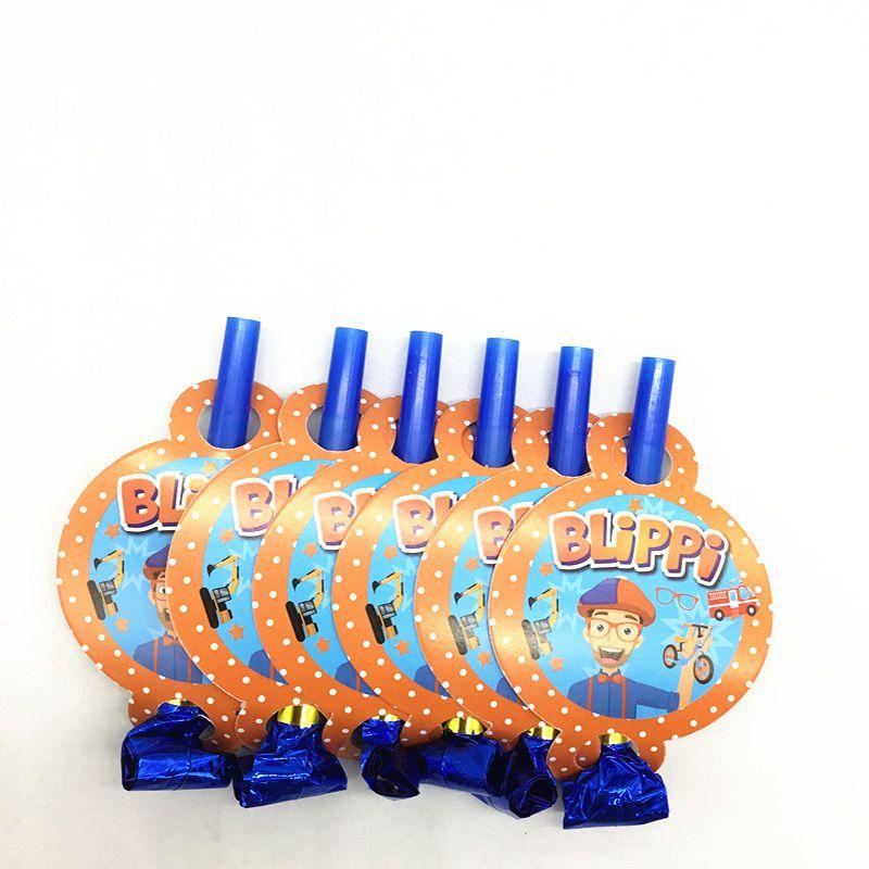 Birthday Party Blippi Supplies Paper Cups Plates Banner Straw Kids Balloon Decor