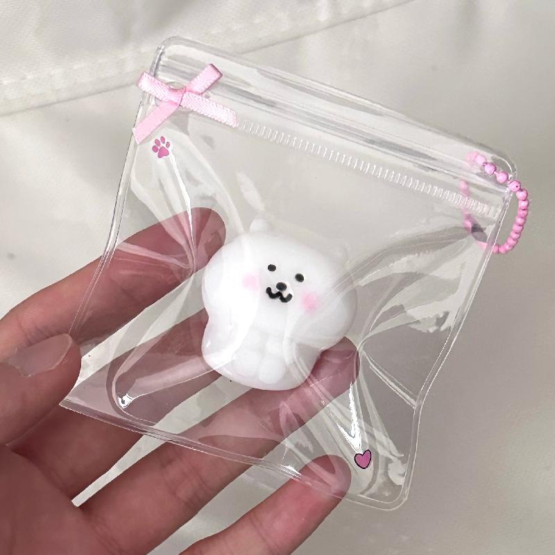 Taba Squshy Kawaii Mini White Bear Slow Bounce Handmade Silicone Clay Toy DIY Fidgeting Squeezing Holiday Gifts