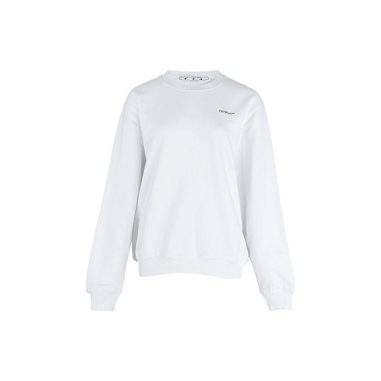 Off-White Ss22 Logo Printed Arrow Long Sleeve Pullover Sweatshirt Regular Fit Women Sweatshirt White OWBA055S22JER0060184