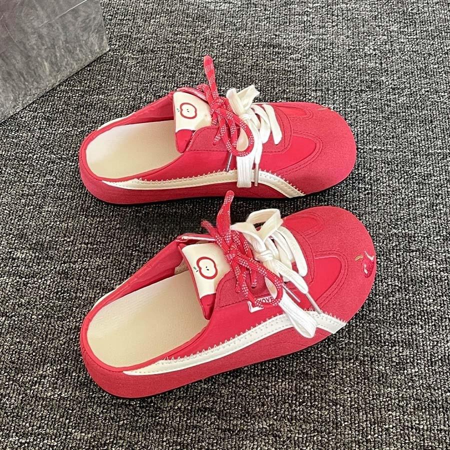 Baotou półkapcie damskie lato nowe super ogień buty bez pięty czerwone buty do treningu moralnego sandały