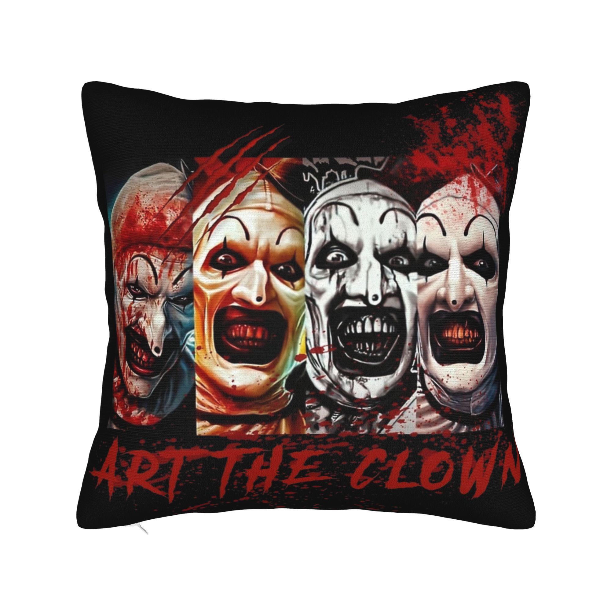 Helenal Unisex Art The Clown Bloody Terrifier Pillowcase Printing Cushion Cover Decoration Throw Pillow Case Cover Seat Zipper 45*45Cm