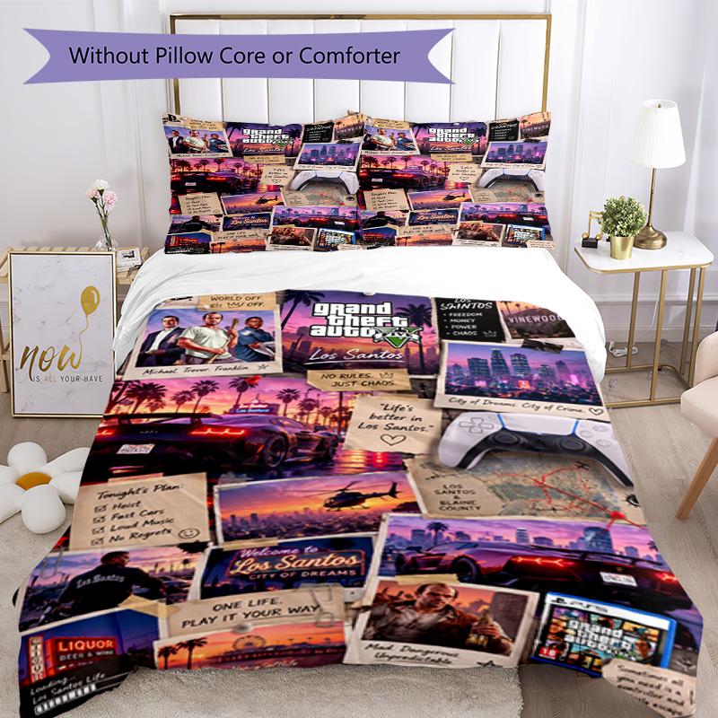 Grand Theft Auto Bedding Set Suitable For Living Room Soft Fabric Christmas Gift