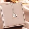 Women's Silver Titanium Steel Necklace with Micro-Inlaid Zircon - Elegant, Durable Clavicle Chain Jewelry