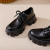 Boty z kůže s kulatou špičkou a silnou podrážkou dámské britský styl zvýšené Jk uniforma ležérní punkové jednoboty luxusní ploché boty