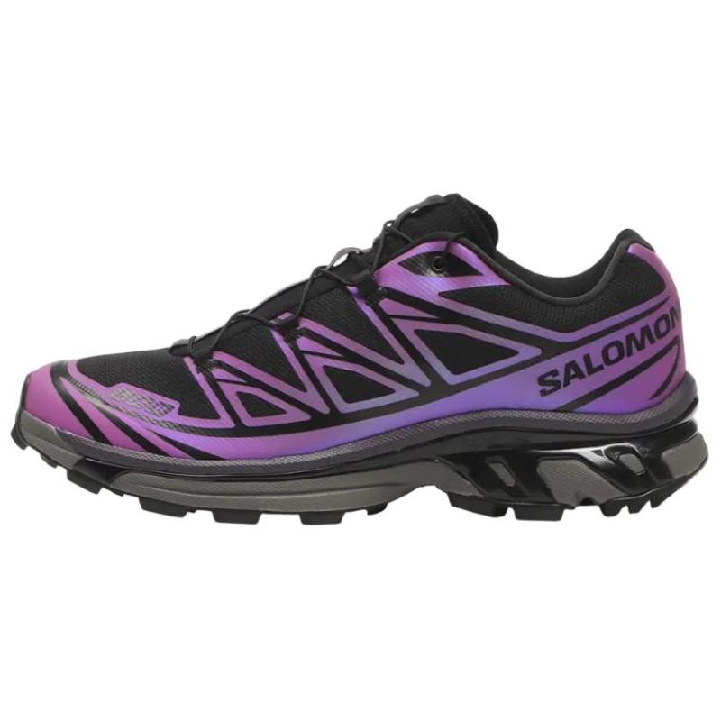 SALOMON XT 6 Running Shoes Unisex Black Purple Sneakers 477956