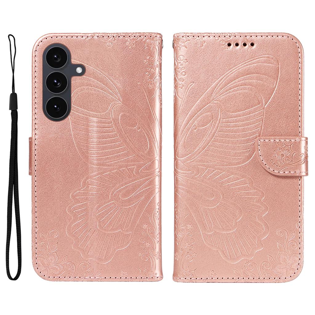 Für Samsung Galaxy S25 FE Hülle Schmetterlingsmuster PU Leder Folio Klapphülle