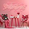 Love Heart Print Valentine'S Day Home Decor Pillowcase Bedroom Living Room Sofa Decoration Polyester Cushion Cover With Zipper