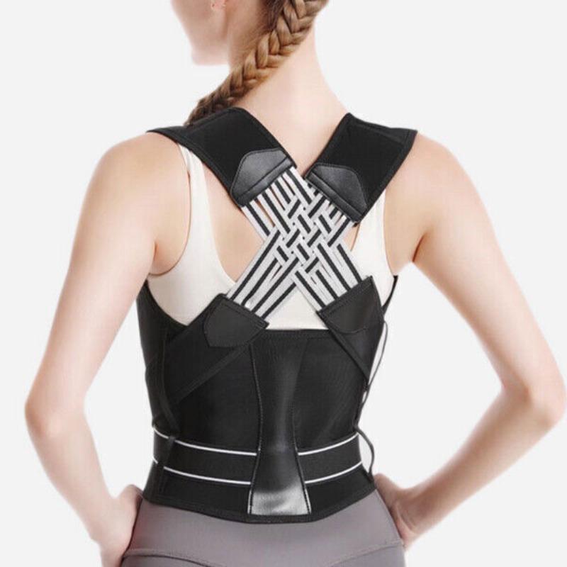 

Posture Corrector Adjustable Back Spine Support Belt Corset Yoga Gym Back Correction Belt Unisex Shoulder Brace Correction Belt S чёрный