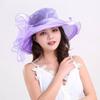 Wide Brim Organza Mesh Hat Travel Beach Cap Elegant Bucket Hat  for Women