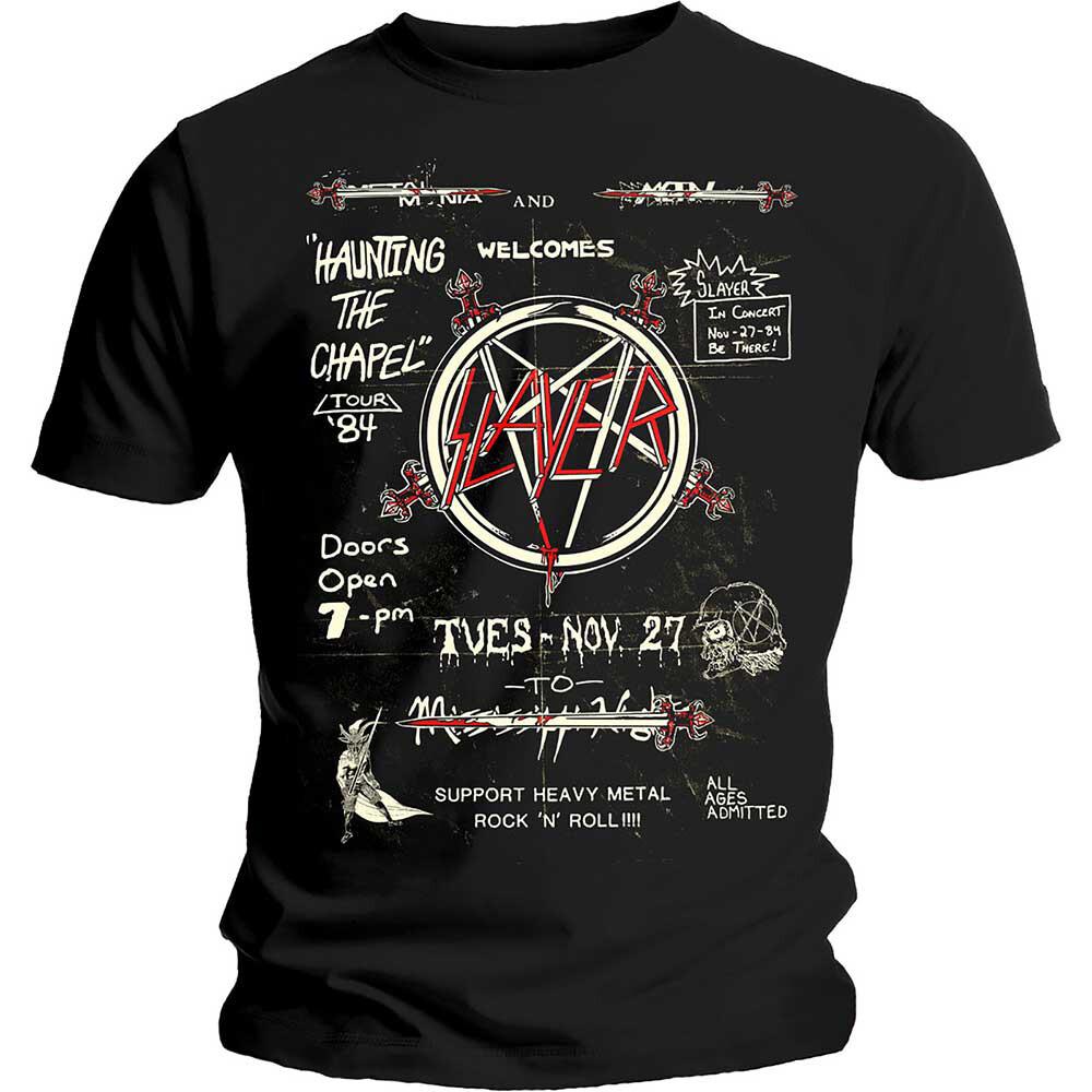 Slayer Haunting Chapel 84 Flyer Shirt S-4XL Thrash Metal T-Shirt T-Shirt S