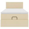 Ottoman Bed with Mattress Cream 80x200 Cm Fabric
