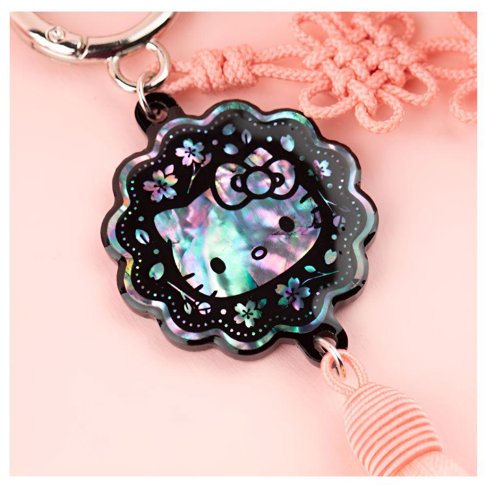 Korean Mother of Pearl Character Keychain Traditional Nacre Tassel Keyring Kawaii Gift Accessory 01 hello kitty