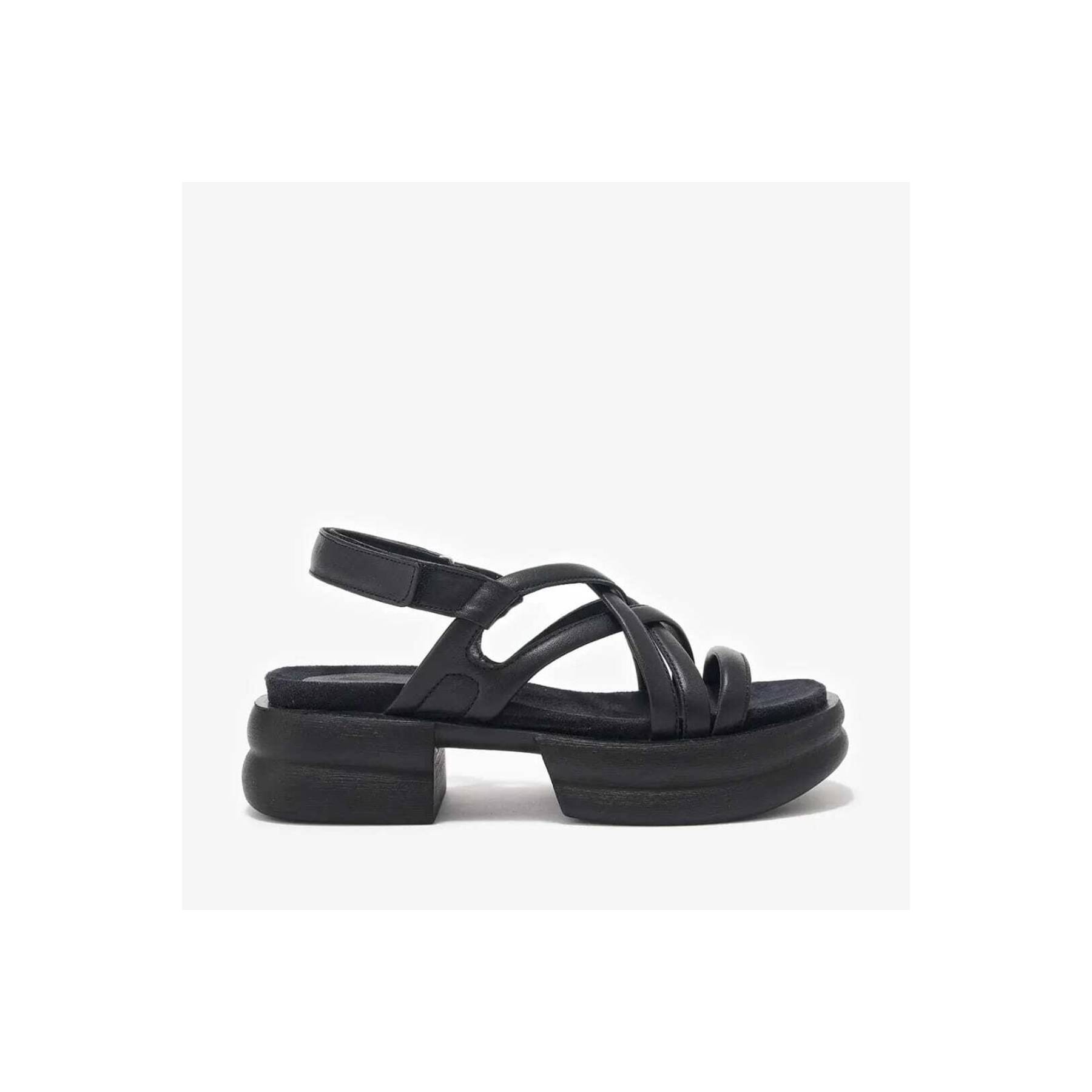 

Женские черные кожаные сандалии Saom Новые летние удобные дышащие повседневные качественные стильные легкие сандалии