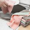 2-sides Thicken Kitchen Cloth Soft Coral Velvet Washing Rag Non-stick Absorbent Towel
