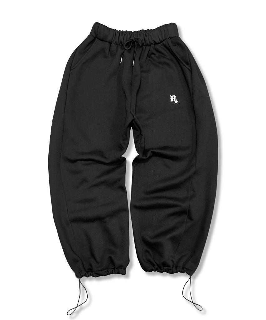 Damiswi (Fleece-Lined) Warm Cotton Balloon Fit Sweatpants_Black