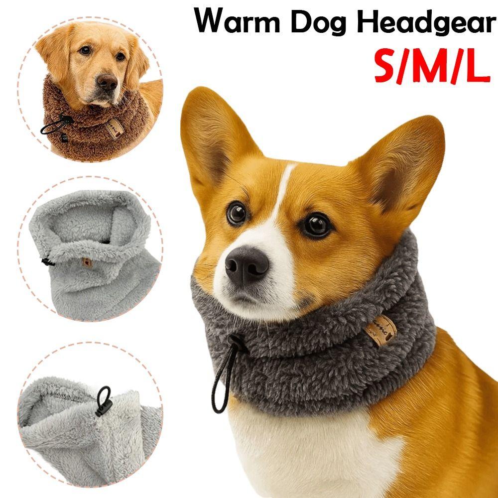 Warm Dog Headgear Adjustable Prevent Fright Pet Neck Gaiter Anxiety Relief Noise-proof Puppy Scarf for Small Medium Large Dogs
