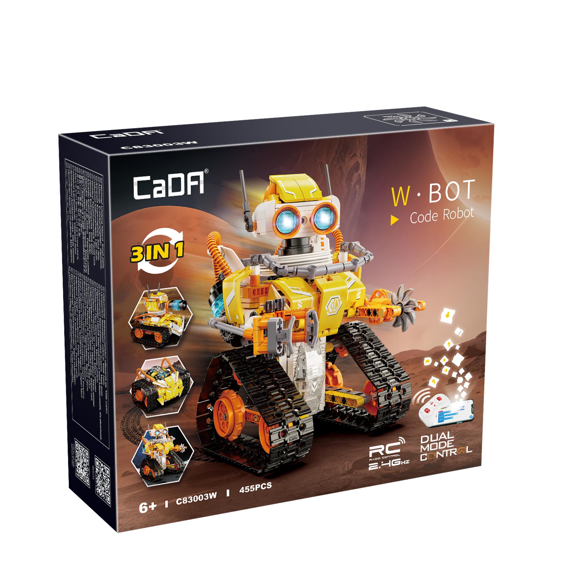 

455Pcs Cada LED 3in1 W BOT Code Robot Deformation Racing Car Building Blocks Remote Control Tank Bricks Educational Toys for Kid