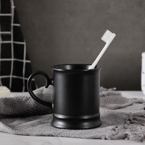 

Керамическая мраморная чашка для рта с черной ручкой, чашка для зубной щетки, набор из двух предметов для мытья, туалетные принадлежности, аксессуары для дома, аксессуары для ванной комнаты