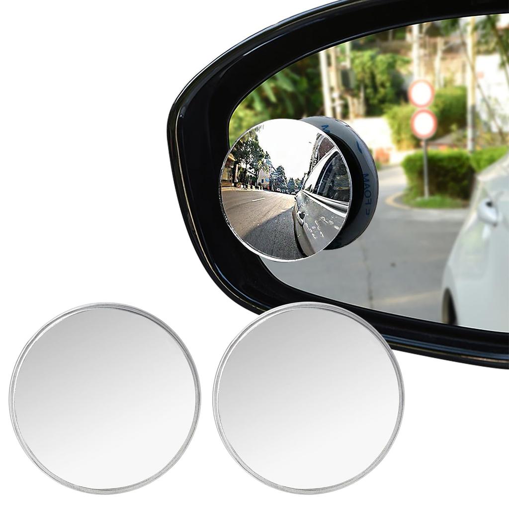 Auxiliary Car Mirror, 2 Pieces, Car Blind Spot Mirror, Spiral Suction Cup Type, Round