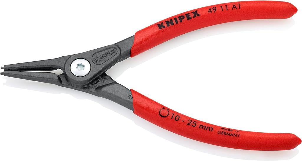 KNIPEX Precision Snap Ring Pliers for Straight 4911-A1-TJ Shafts, 4911-A1-TJ