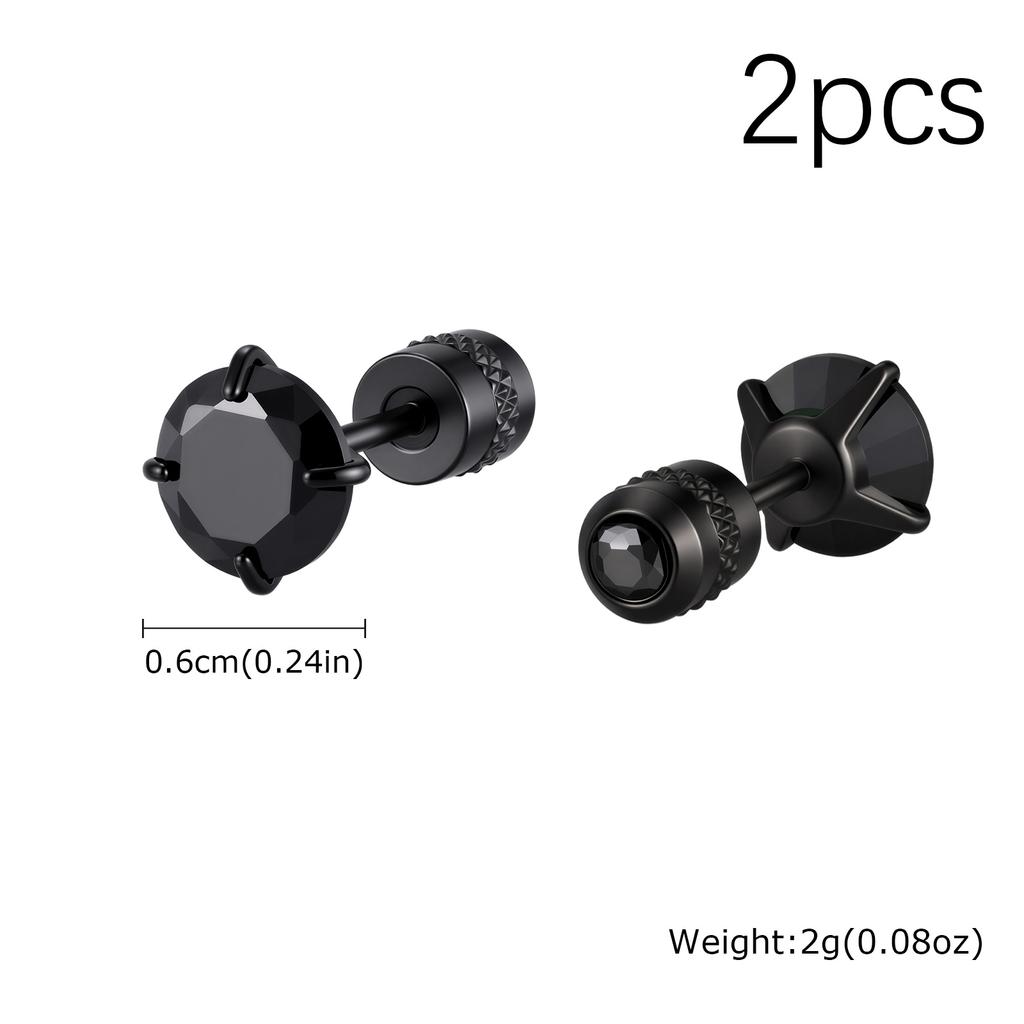 CZ Stud Earrings for Men Women,Hypoallergenic Stainless Steel Round Cubic Zirconia Stud Earrings,Body Piercing Jewelry