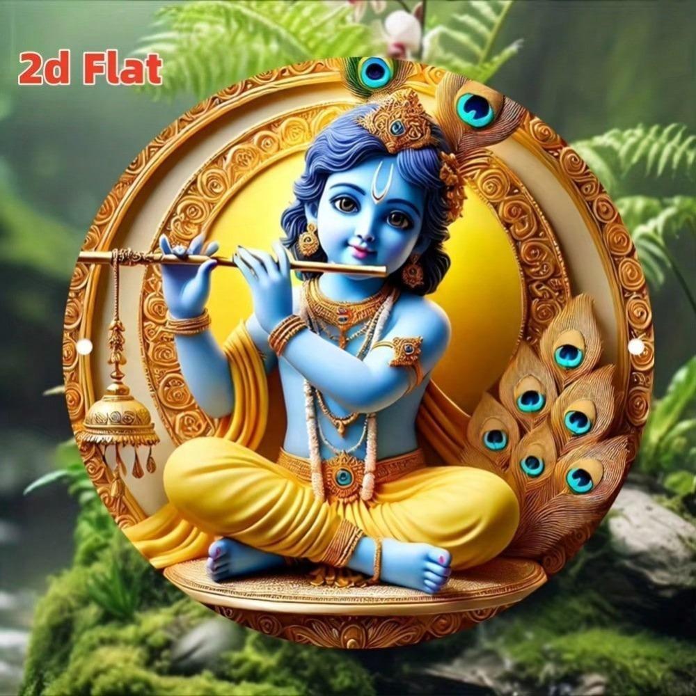 Vintage Krishna Metal Tin Sign Wall Art Decor for Home Bar Cafe