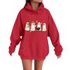Women's Casual Fashion Comfortable Round Neck With Hood Long Sleeve Halloween Print Warm Sweatshirt